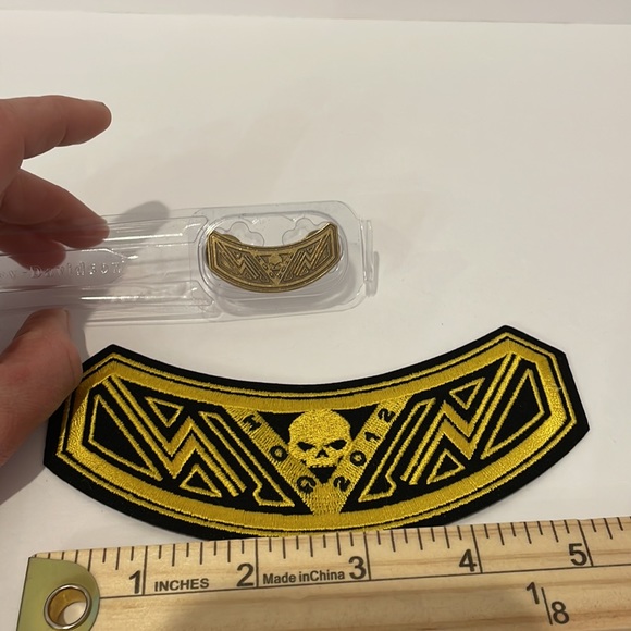 2012 Harley Davidson Skull HOG Jacket Vest Patch and Pin Badge - Picture 6 of 6